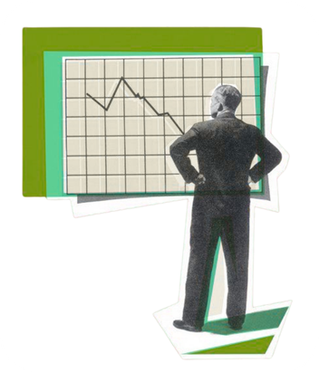 A person standing and looking at the stats